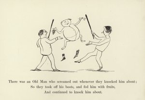 Er was een oude man, die schreeuwde telkens als ze hem sloegen door Edward Lear