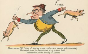 Er was een oude persoon van Anerley, wiens gedrag vreemd en ongemanierd was, uit 
