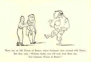 Er was een oude persoon van Barnes, wiens kleding bedekt was met lappen door Edward Lear