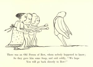 Er was een oude persoon van Bow, die niemand toevallig kende door Edward Lear