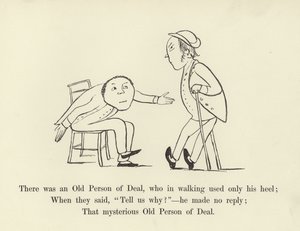 Er was een Oude Persoon van Deal, die bij het lopen alleen zijn hiel gebruikte door Edward Lear