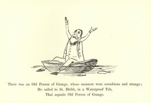 Er was een oude persoon van Grange, wiens manieren vreemd en eigenaardig waren door Edward Lear