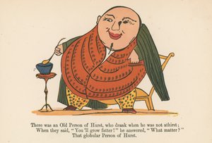 Er was een oude man van Hurst, die dronk als hij geen dorst had, uit 