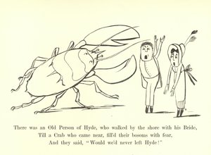 Er was een oude persoon van Hyde, die langs de kust liep met zijn bruid door Edward Lear
