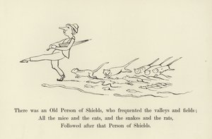 Er was een oude persoon van Shields, die de valleien en velden bezocht door Edward Lear
