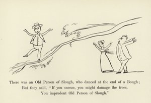 Er was een oude persoon van Slough, die danste aan het einde van een tak door Edward Lear