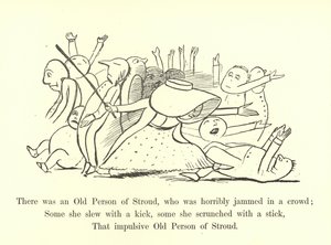 Er was een Oude Persoon uit Stroud, die vreselijk werd geplet in een menigte door Edward Lear