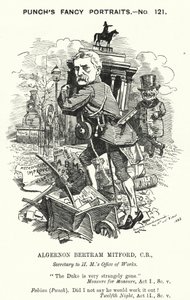 Punch cartoon: Algernon Bertram Freeman-Mitford door Edward Linley (after) Sambourne