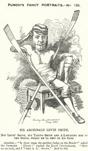Punch cartoon: Archibald Levin Smith, Engelse rechter en roeier die deelnam aan de University Boat Race en de Henley Royal Regatta door Edward Linley (after) Sambourne