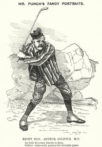 Punch cartoon: Arthur Balfour, Britse Conservatieve politicus en Premier door Edward Linley (after) Sambourne