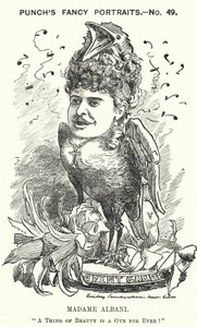 Punch cartoon: Emma Albani, Canadese operazangeres (gravure) door Edward Linley (after) Sambourne