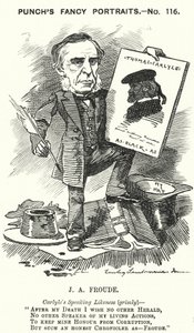 Punch cartoon: James Anthony Froude, Engelse historicus, romanschrijver en biograaf (gravure)