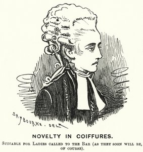Punch cartoon: Nieuwigheid in Kapsels (gravure) door Edward Linley (after) Sambourne