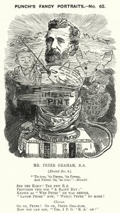 Punch cartoon: Peter Graham, Schotse kunstenaar door Edward Linley (after) Sambourne