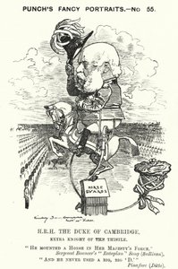 Punch cartoon: Prins George, Hertog van Cambridge, Britse soldaat