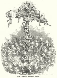 Punch cartoon: Royal Academy May-Pole Dance (gravure) door Edward Linley (after) Sambourne
