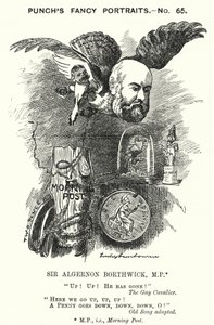 Punch cartoon: Sir Algernon Borthwick door Edward Linley (after) Sambourne