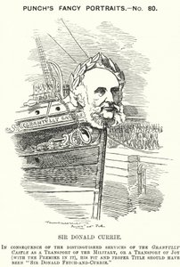 Punch cartoon: Sir Donald Currie, Schotse reder, politicus en filantroop (gravure) door Edward Linley (after) Sambourne