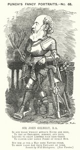 Punch cartoon: Sir John Gilbert, Engelse kunstenaar (gravure)