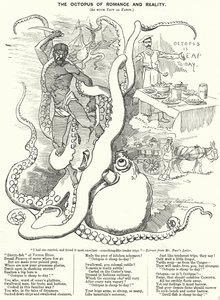 Punch cartoon: De Octopus van Romantiek en Realiteit (gravure) door Edward Linley (after) Sambourne
