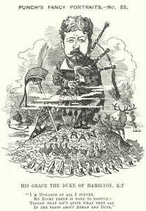 Punch cartoon: William Douglas Hamilton door Edward Linley (after) Sambourne