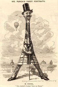 Karikatuur van Gustave Eiffel door Edward Linley Sambourne