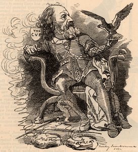 Cartoon van Alfred Tennyson (1809-1893) Engelse dichter