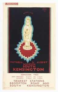 Poster, Victoria and Albert Museum, voor London Underground, 1921 door Edward McKnight Kauffer