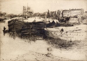 Uitzicht op Notre Dame vanaf de Seine door Edward Millington Synge