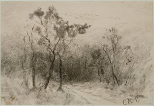 Landschap met pad (#51), c. 1880s door Edward Mitchell Bannister