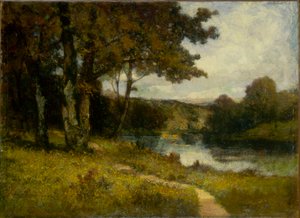 Zonder titel (landschap, bomen bij rivier)
