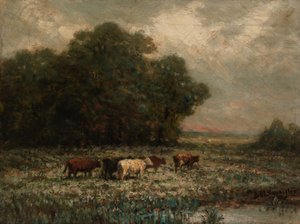 Zonder titel (landschap met grazend vee)