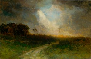 Naamloos landschap, man te paard, 1884