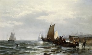 Newcastle aan de Delaware door Edward Moran
