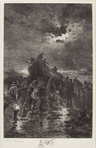 Zonder Titel (Lanceren van een Dory/Te Hulp/Schipbreuk)