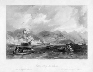 Verovering van Ting-hai, Chusan, China, 1841 19e eeuw door Edward Paxman Brandard