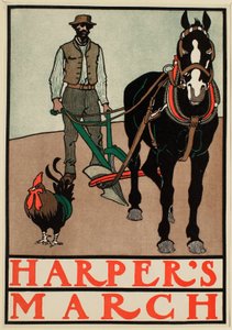 Man met paardenploeg, maart, Harper