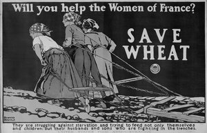 Zal je de vrouwen van Frankrijk helpen? Eerste Wereldoorlog poster