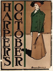 Vrouw in groen-bruin kostuum, Harper