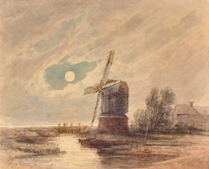 Landschap met windmolen door Edward Pretty