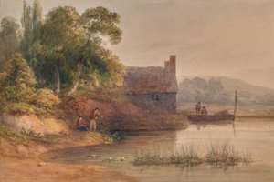 Landschap met huisje