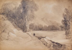 Landschap met figuren door Edward Pretty