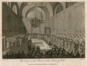 De Koning op zijn Troon in het Hogerhuis