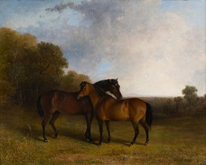 Twee jagers in een landschap, ca. 1830-99