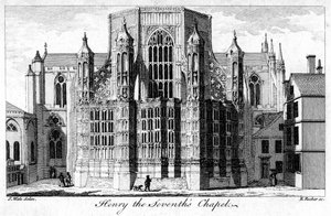 Henry VII-kapel, Westminster Abbey, Londen, 18e eeuw door Edward Rooker
