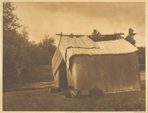 Een Mat Huis - Skokomish door Edward S. Curtis