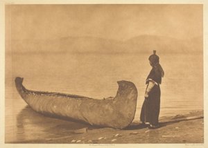 Aan de Oever van het Meer - Kutenai door Edward S. Curtis