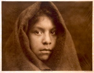 Een Makah-meisje door Edward Sheriff (after) Curtis