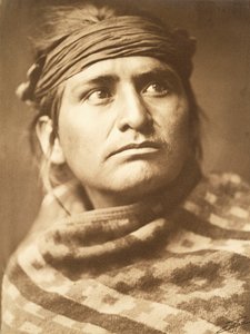 Hoofd van de Woestijn, Navaho door Edward Sheriff Curtis