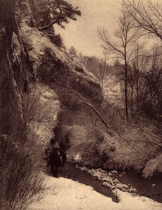 Langs de klif, winters tafereel door Edward Sheriff Curtis